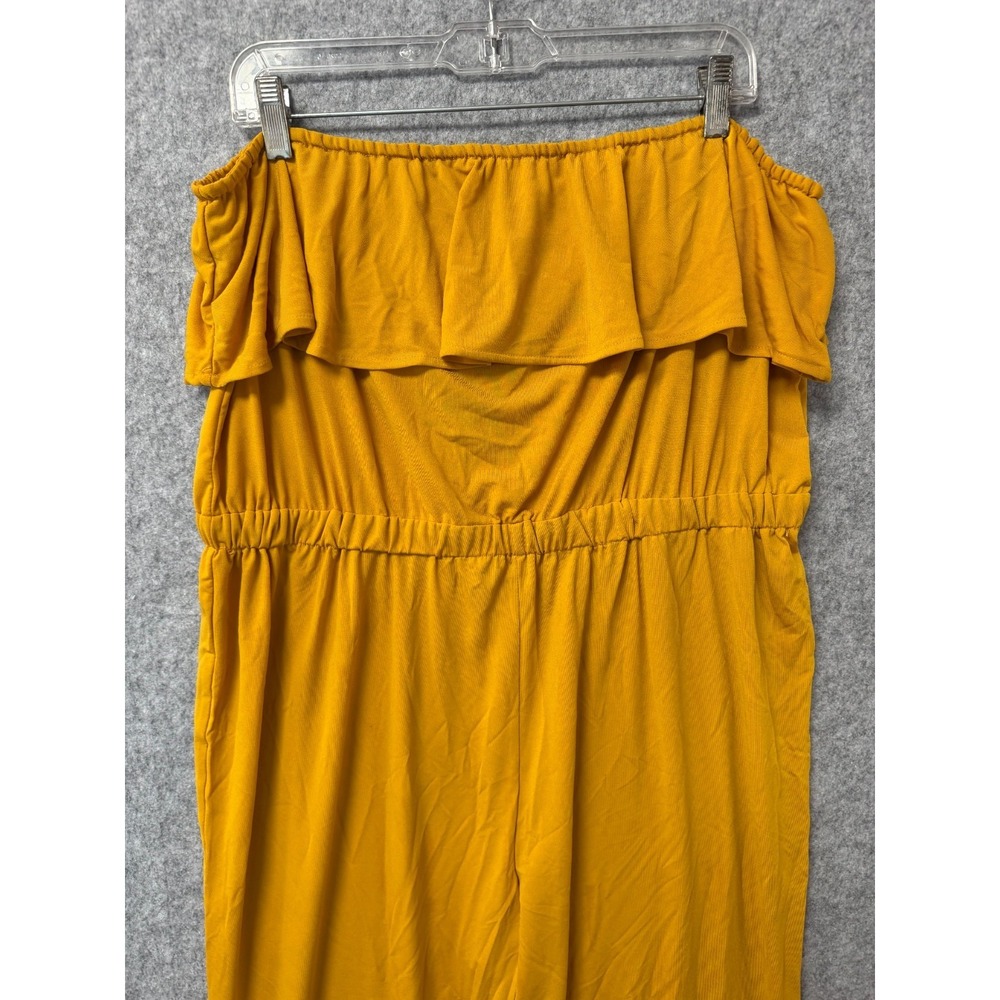 Fashion Nova Women's Capri Strapless Jumpsuit Yellow Size 3X - Picture 2 of 10